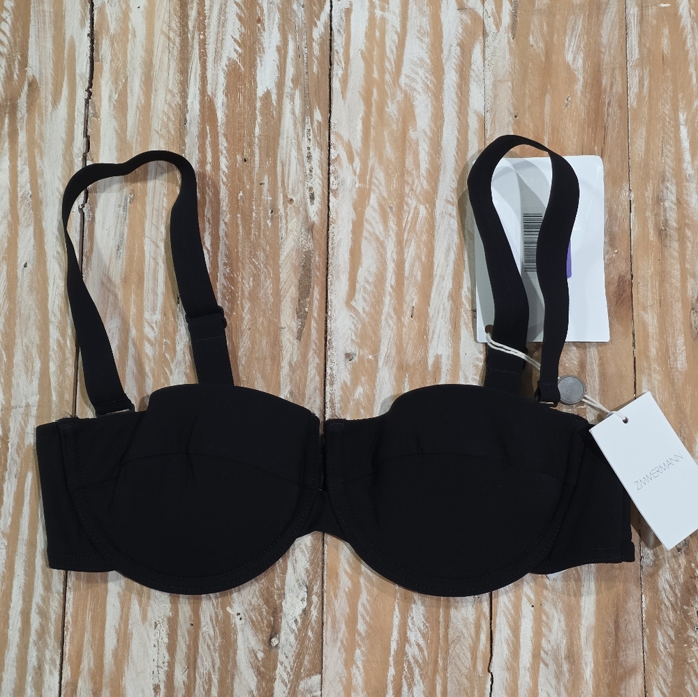 NWT Zimmermann Anneke Balconette Bra Bikini Top‎ Black 10 A/B - Picture 5 of 9